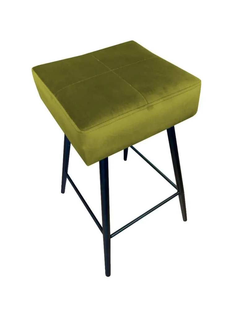 Hoker OLIMP BL VELVET oliwkowy na metalowych nogach | MIRAT. w stylu GLAMOUR, LOFT kolekcja