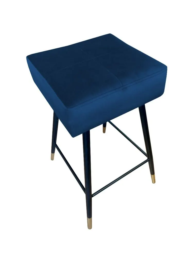 Hoker OLIMP VELVET GOLD granatowy na czarnych metalowych nogach | MIRAT. w stylu GLAMOUR kolekcja