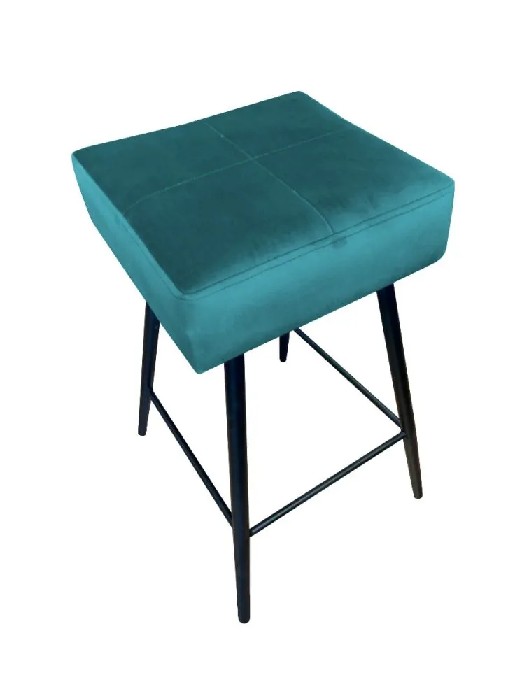 Hoker OLIMP VELVET morski na metalowych nogach | MIRAT. w stylu GLAMOUR, LOFT kolekcja