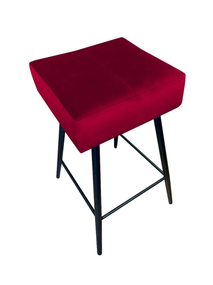 Hoker OLIMP VELVET bordowy na czarnych metalowych nogach | MIRAT. w stylu GLAMOUR, LOFT kolekcja