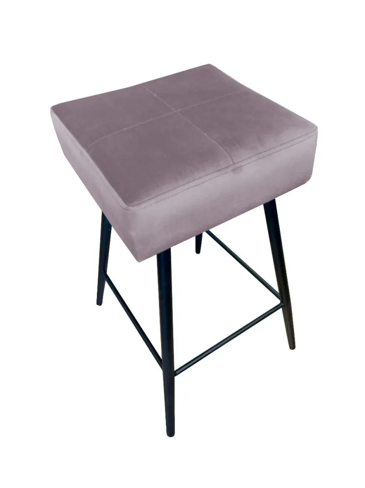 Hoker OLIMP VELVET jasno różowy na czarnych nogach | MIRAT. w stylu GLAMOUR, LOFT kolekcja