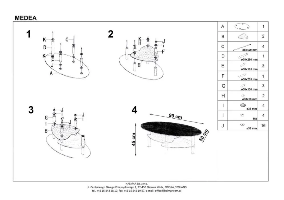 Ława MEDEA dąb sonoma z białymi półkami | MIRAT.