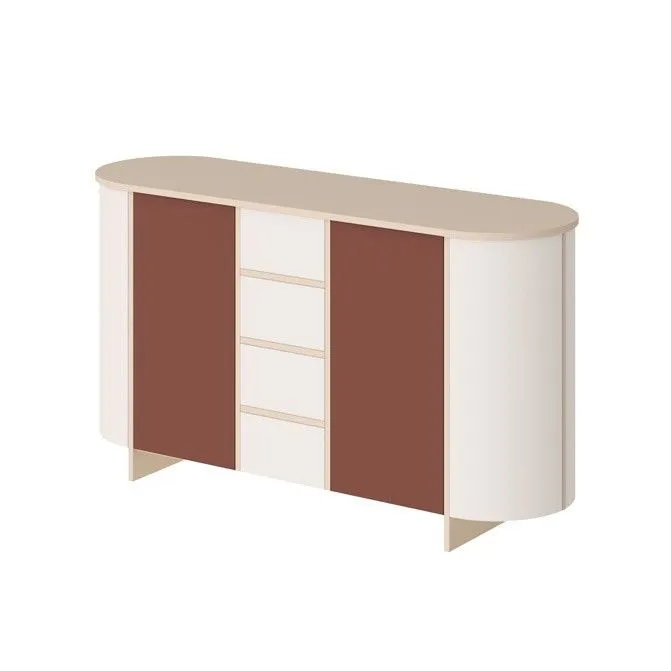 Komoda MEDUNO 163 2D4S bordowa/kaszmirowa I sklep meblowy MIRAT. styl PASTELE
