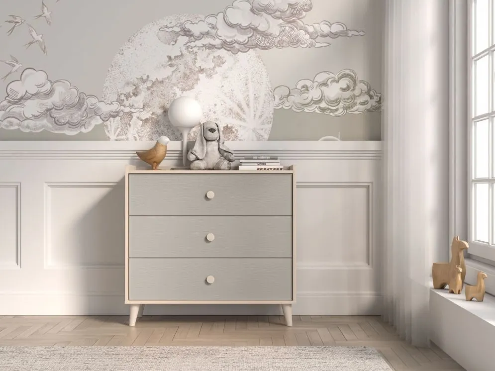 Komoda dziecięca MEVEL 06 szara I sklep meblowy MIRAT. styl PASTELE kolekcja MEVEL