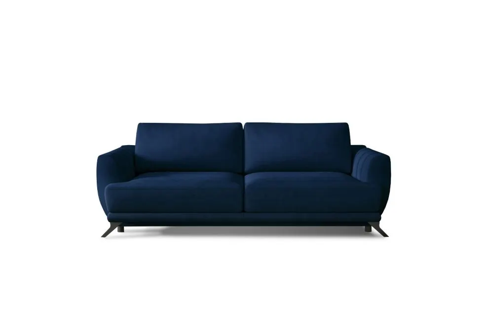 Sofa rozkładana z funkcją spania MEGIS VELVET granatowa welurowa | MIRAT.