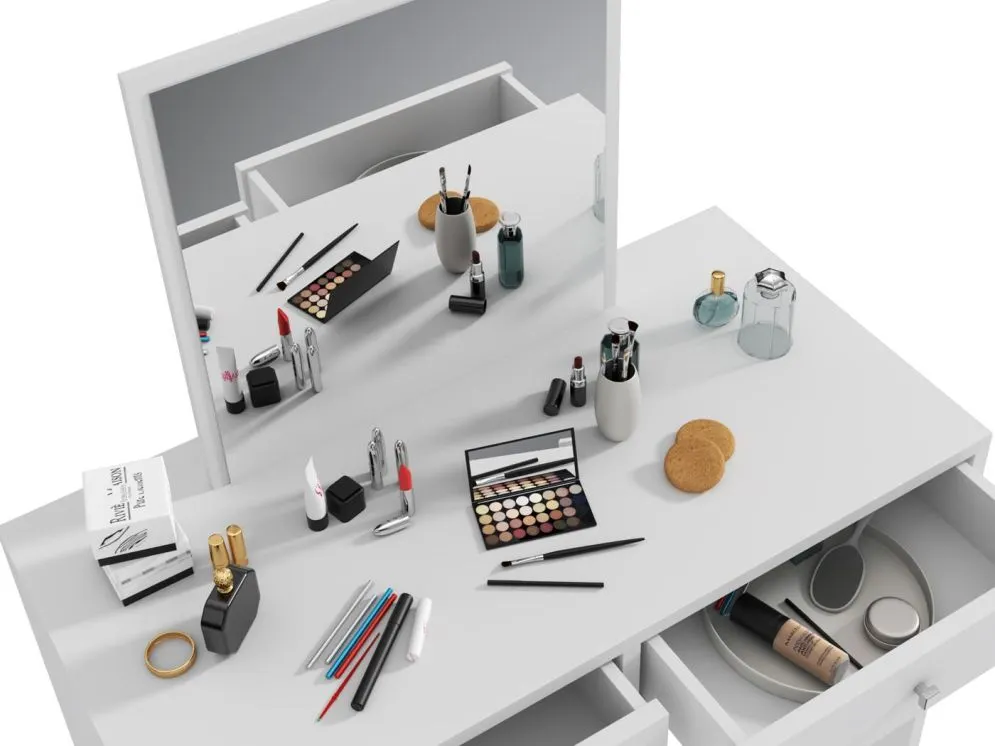 Toaletka PATRICIA biały mat do makijażu w stylu skandynawskim | MIRAT. w stylu SKANDYNAWSKI kolekcja