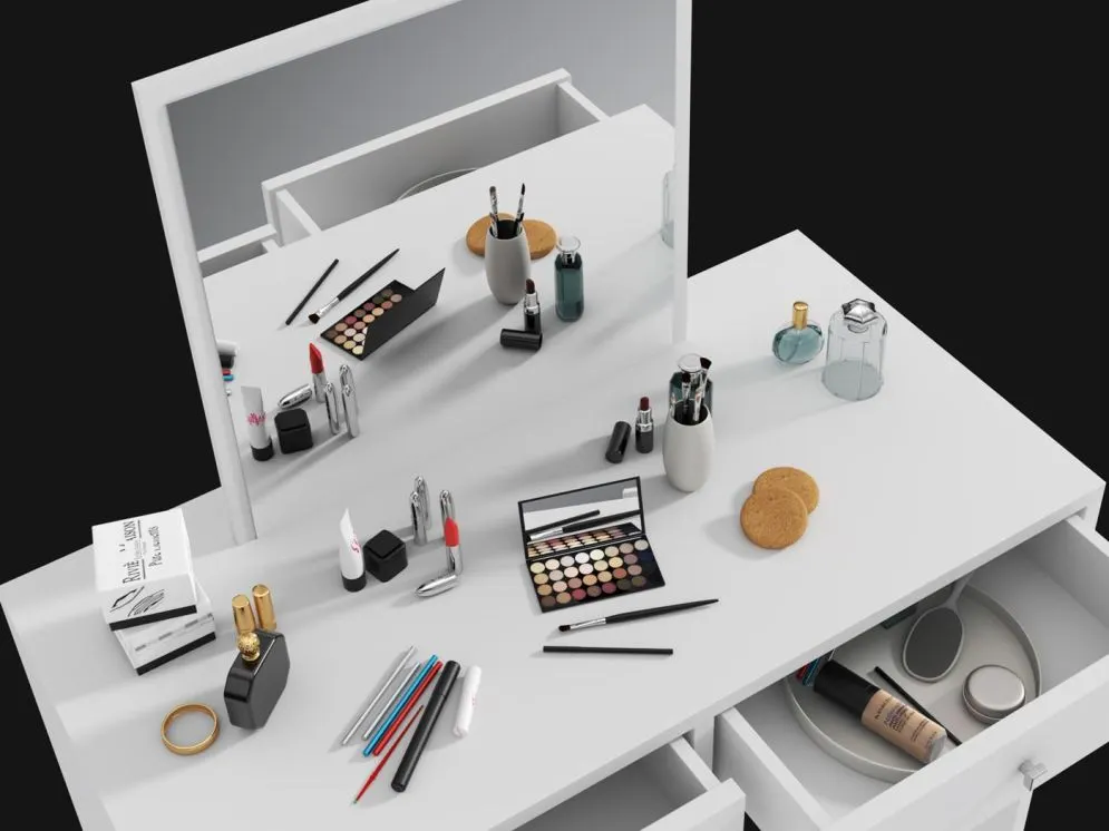 Toaletka PATRICIA biały mat do makijażu w stylu skandynawskim | MIRAT. w stylu SKANDYNAWSKI kolekcja