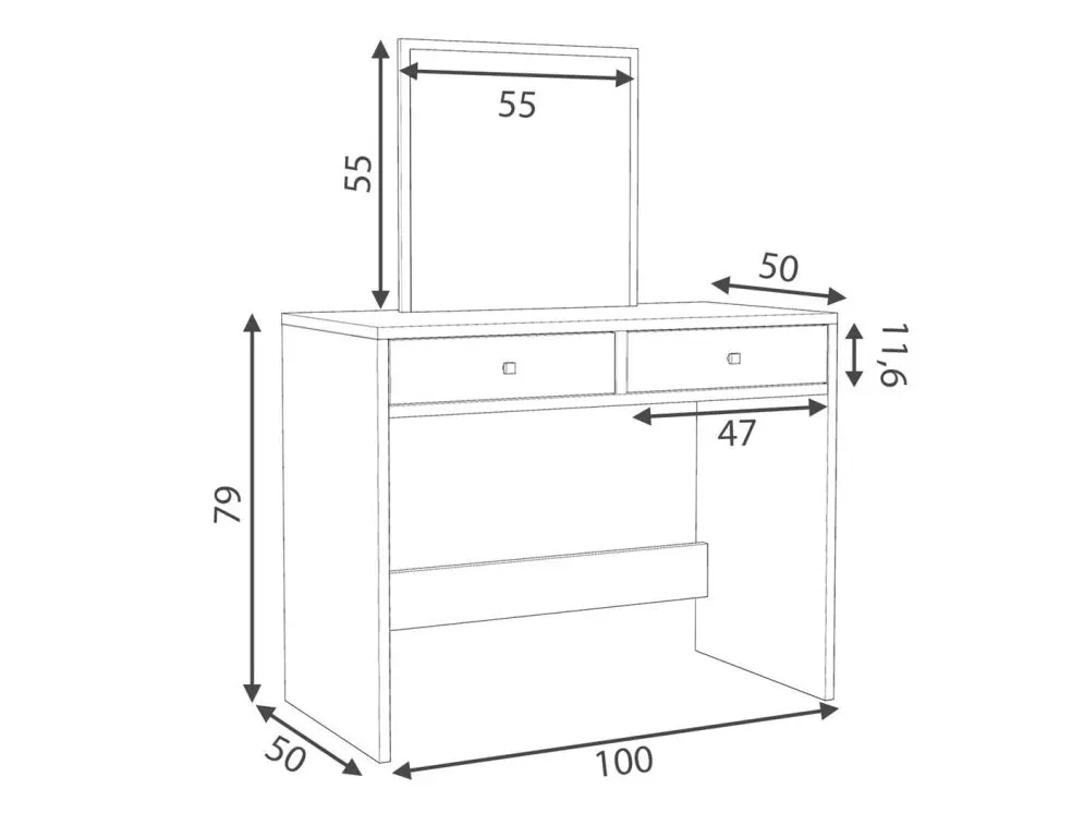 Toaletka PATRICIA biały mat do makijażu w stylu skandynawskim | MIRAT. w stylu SKANDYNAWSKI kolekcja