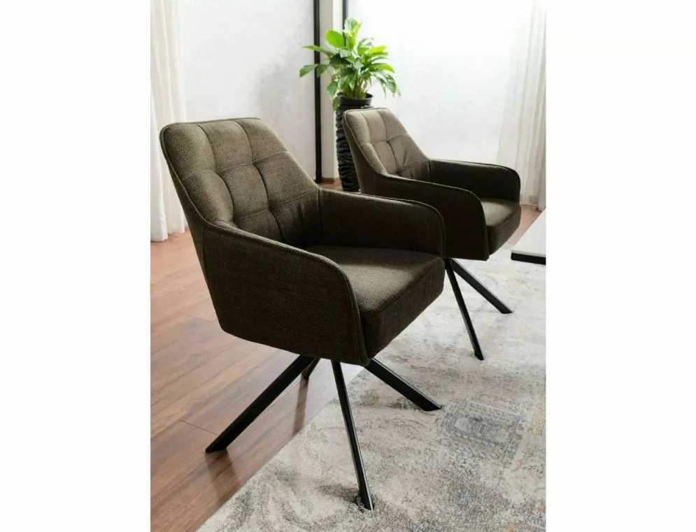 Krzesło tapicerowane METRO BJORN oliwkowe obracane ze sprężynami I sklep meblowy MIRAT.