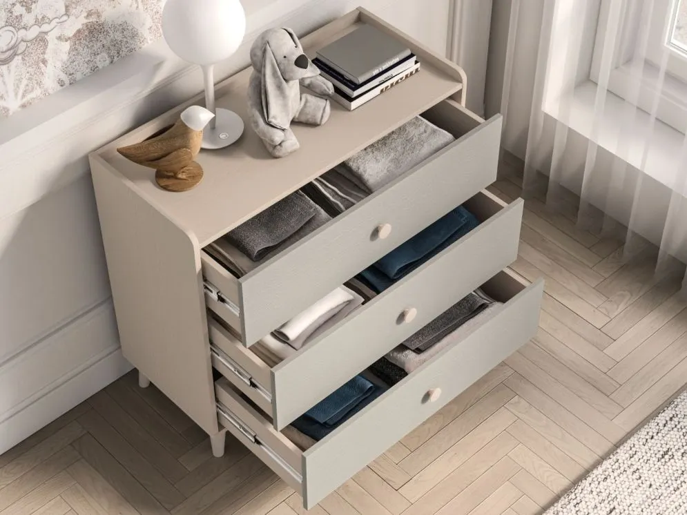 Komoda dziecięca MEVEL 06 szara I sklep meblowy MIRAT. styl PASTELE kolekcja MEVEL