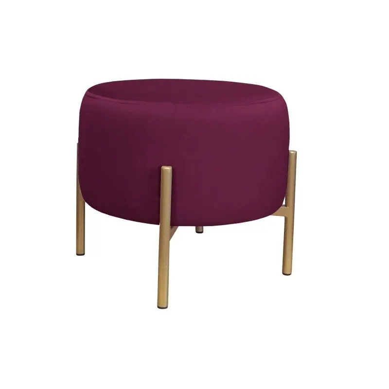 Pufa WILFRED MG VELVET śliwkowa/złota wygodna I sklep meblowy MIRAT. styl GLAMOUR