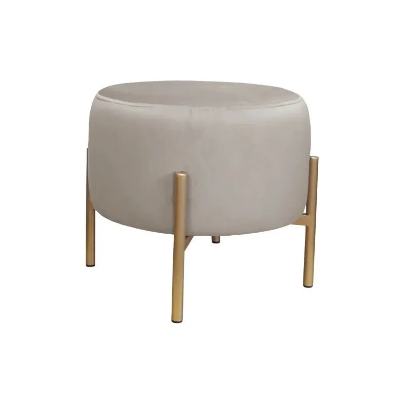 Pufa WILFRED MG VELVET szarobeżowa/złota do siedzenia I sklep meblowy MIRAT. styl GLAMOUR