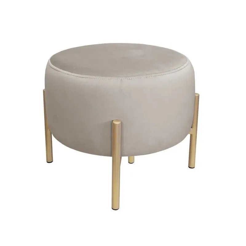 Pufa WILFRED MG VELVET szarobeżowa/złota do siedzenia I sklep meblowy MIRAT. styl GLAMOUR