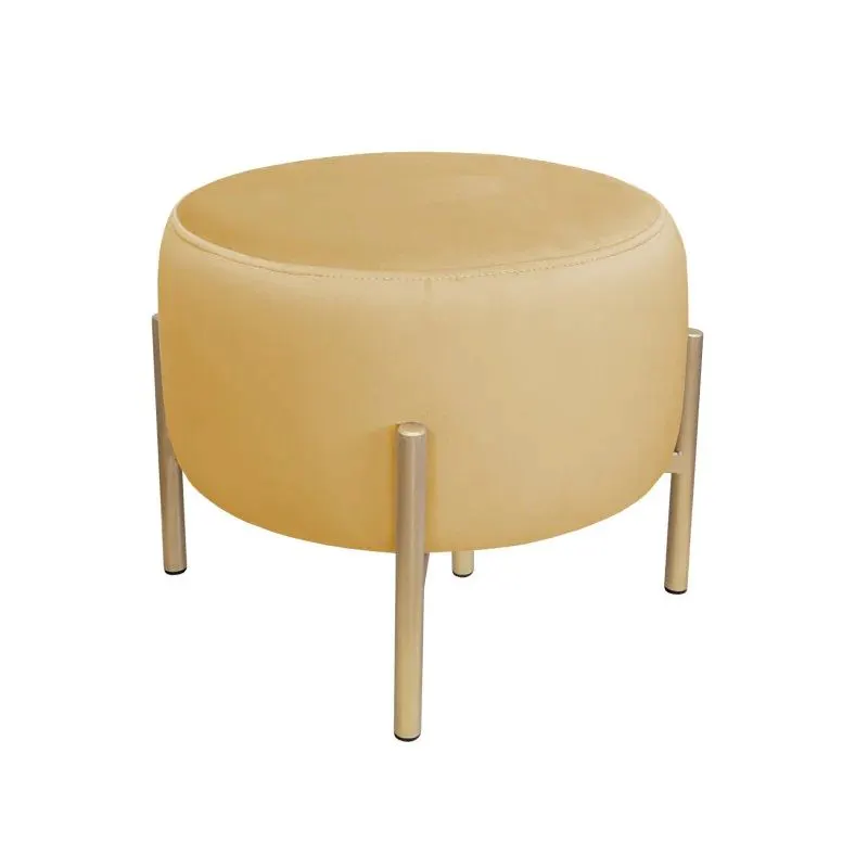 Pufa WILFRED MG VELVET musztardowa/curry/złota niska | MIRAT. styl GLAMOUR