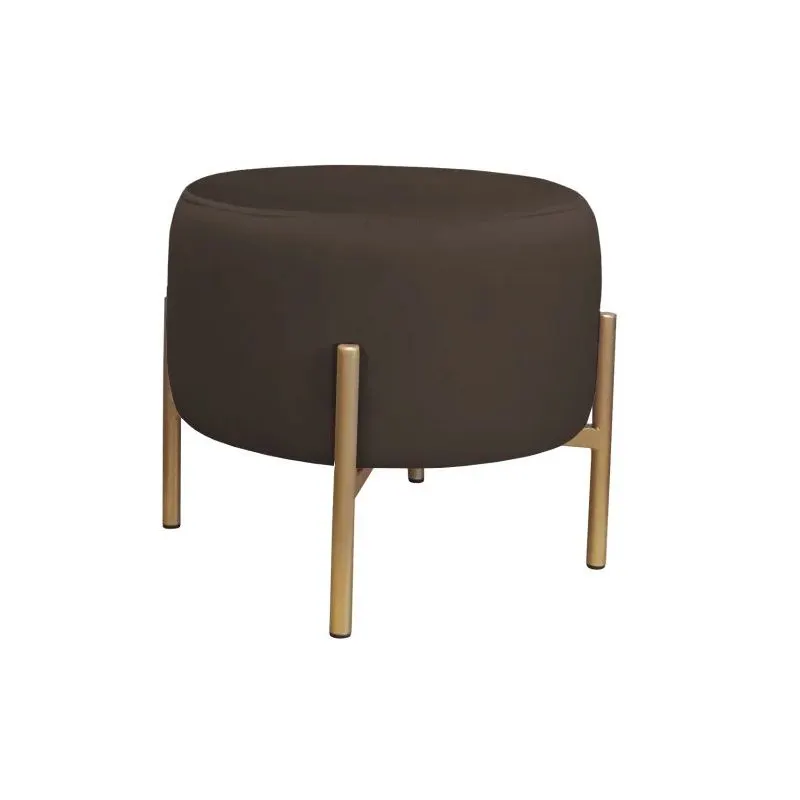 Pufa WILFRED MG VELVET brązowa/złota elegancka | MIRAT. styl GLAMOUR