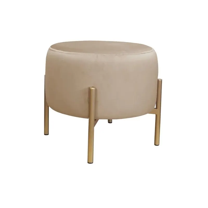 Pufa WILFRED MG VELVET beżowa/złota welurowa| MIRAT. styl GLAMOUR