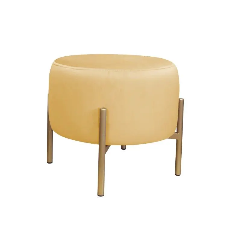 Pufa WILFRED MG VELVET musztardowa/curry/złota niska | MIRAT. styl GLAMOUR