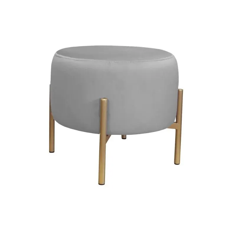 Pufa WILFRED MG VELVET szara/złota glamour| MIRAT. styl GLAMOUR