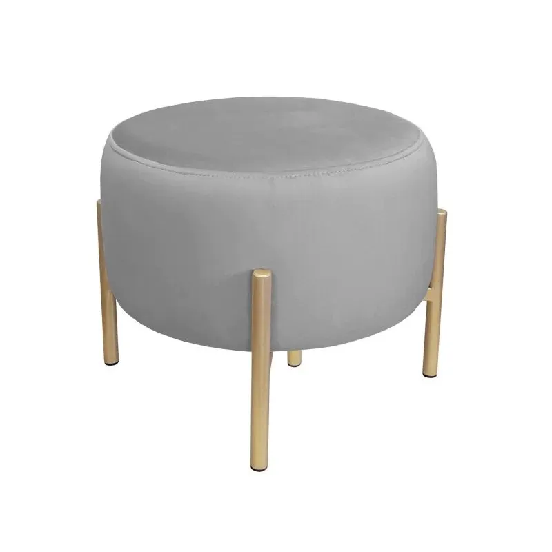 Pufa WILFRED MG VELVET szara/złota glamour| MIRAT. styl GLAMOUR