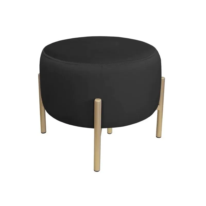 Pufa WILFRED MG VELVET czarna/złota na nóżkach| MIRAT. styl GLAMOUR