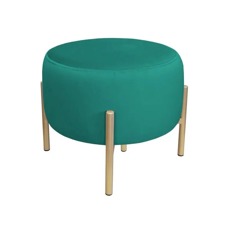 Pufa WILFRED MG VELVET morska/złota do sypialni | MIRAT. styl GLAMOUR