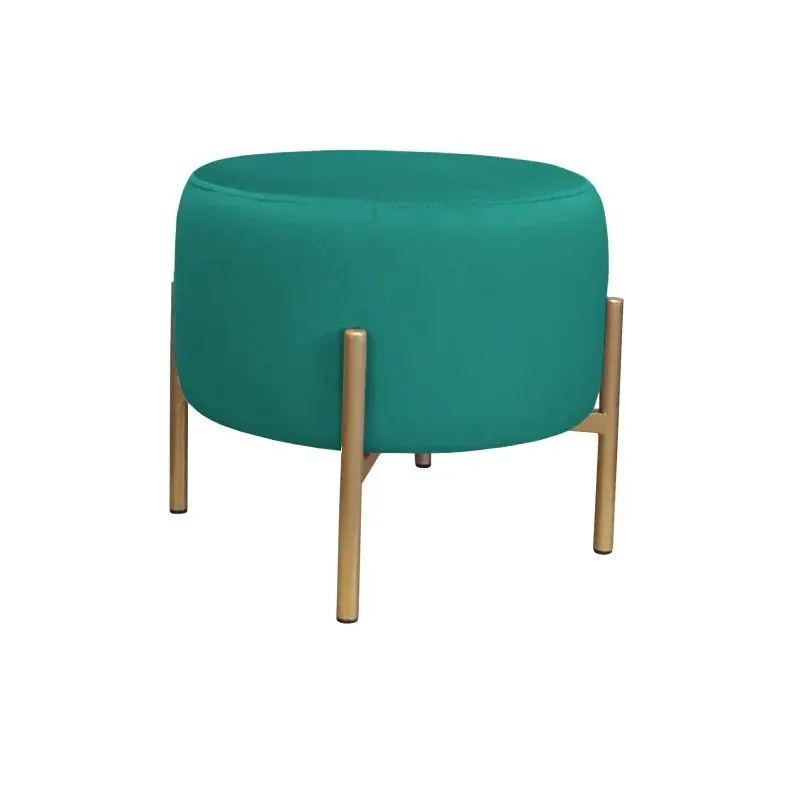 Pufa WILFRED MG VELVET morska/złota do sypialni | MIRAT. styl GLAMOUR