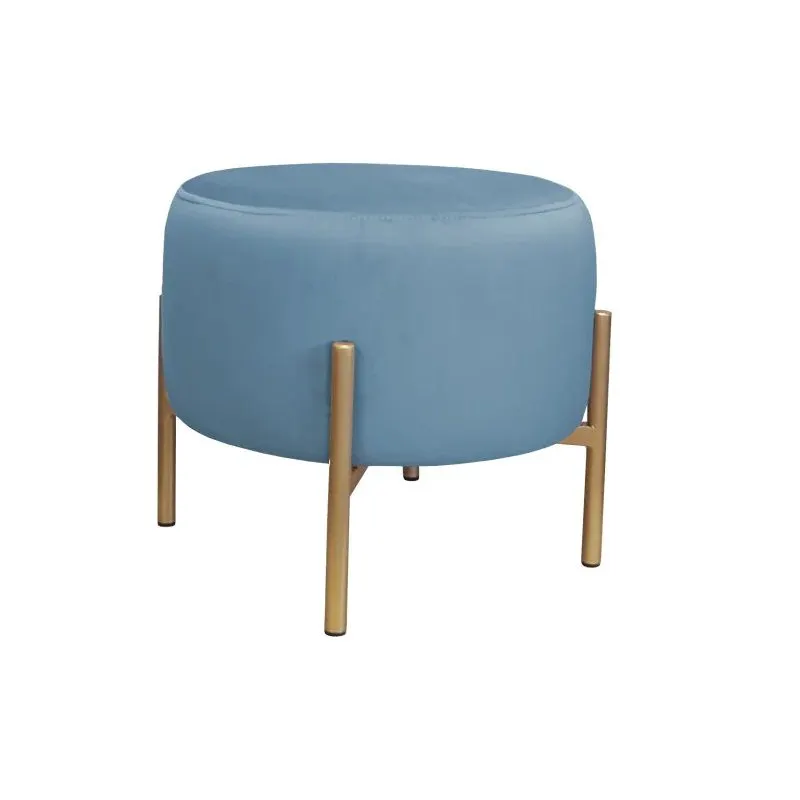 Pufa WILFRED MG VELVET ciemnoniebieska/złota welurowa | MIRAT. styl GLAMOUR