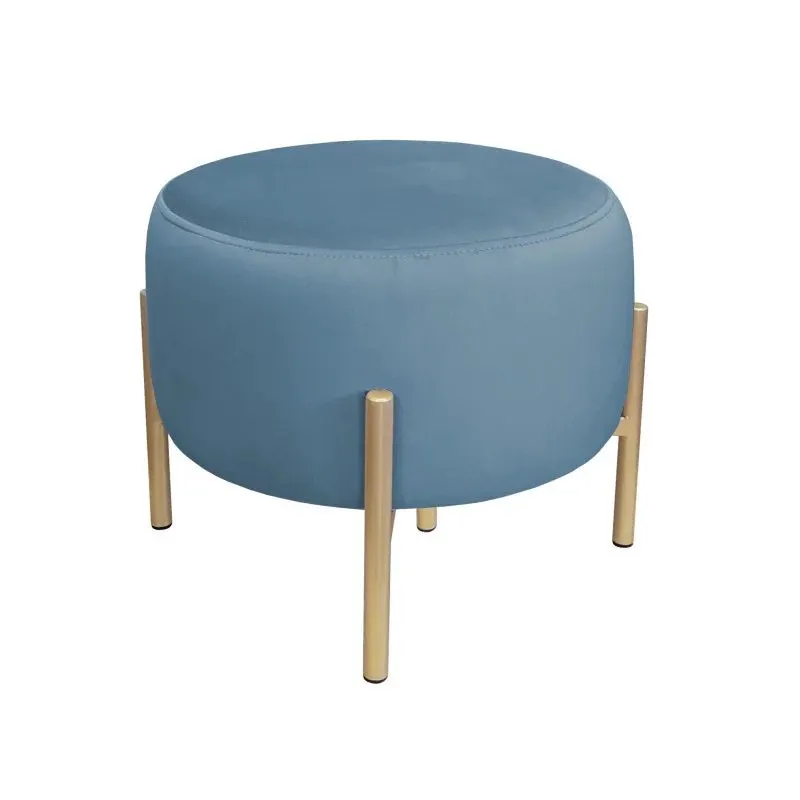 Pufa WILFRED MG VELVET ciemnoniebieska/złota welurowa | MIRAT. styl GLAMOUR