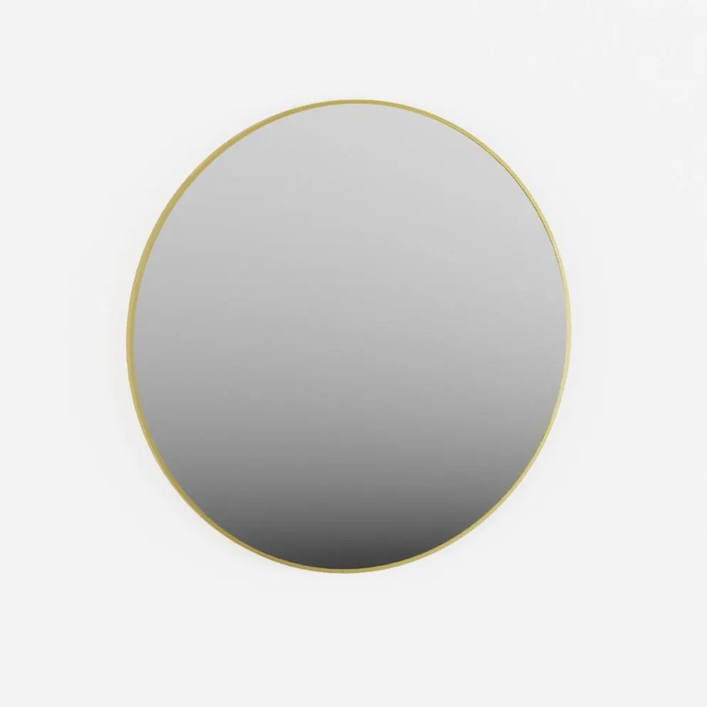 Lustro okrągłe COMO80 80 cm w złotej aluminiowej ramie | MIRAT