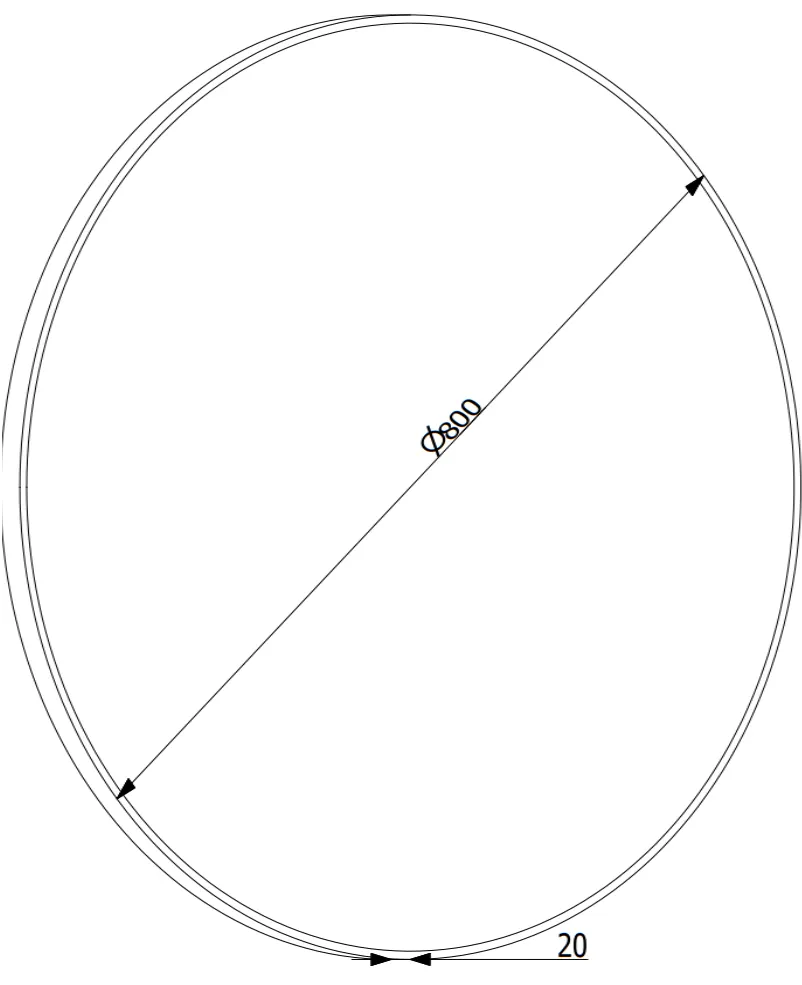 Lustro łazienkowe okrągłe COMO80 80 cm w czarnej aluminiowej ramie | MIRAT