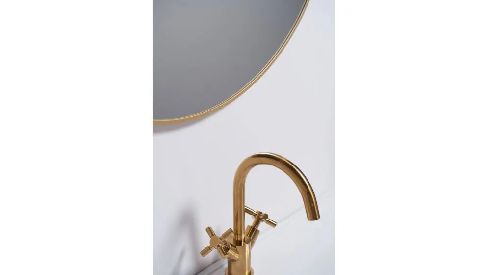 Lustro okrągłe COMO80 80 cm w złotej aluminiowej ramie | MIRAT