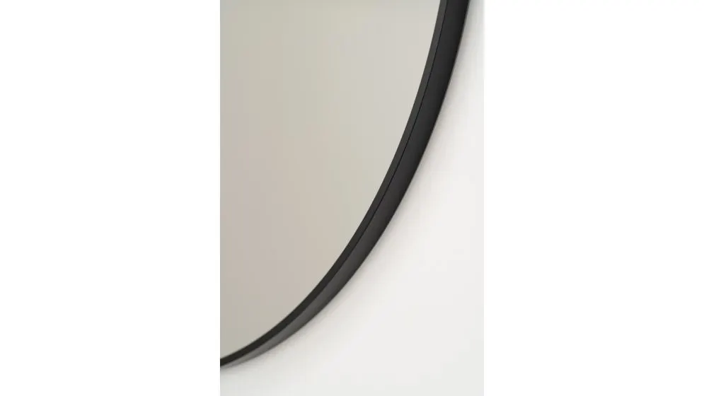 Lustro łazienkowe okrągłe COMO80 80 cm w czarnej aluminiowej ramie | MIRAT