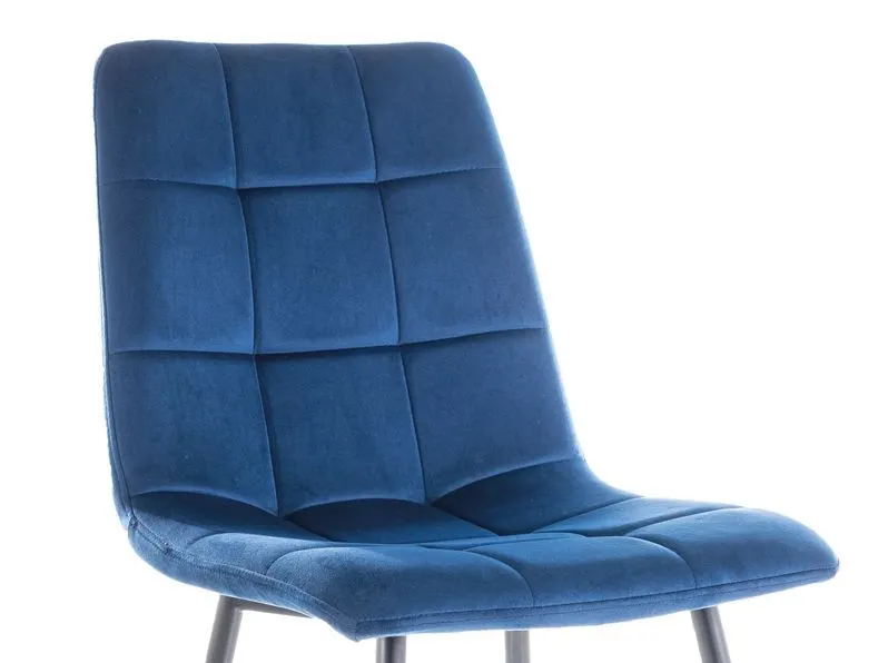 Krzesło MILA VELVET granatowe tapicerowane pikowane | MIRAT. w stylu GLAMOUR kolekcja