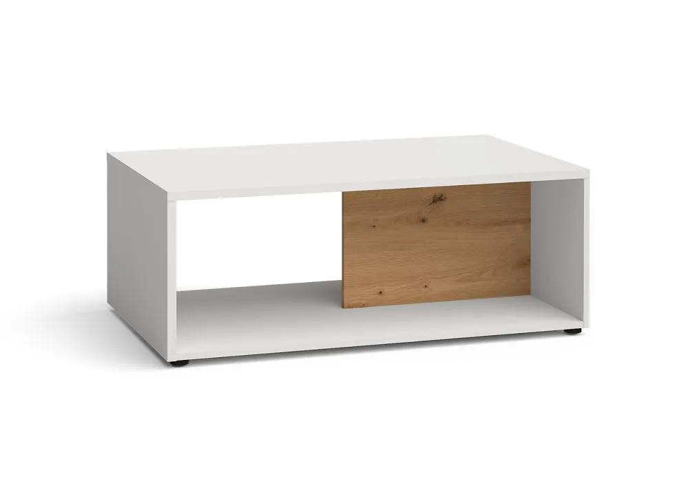 Ława MILA biały mat/dąb artisan w stylu skandynawskim | MIRAT. w stylu kolekcja MILA FURNIVAL