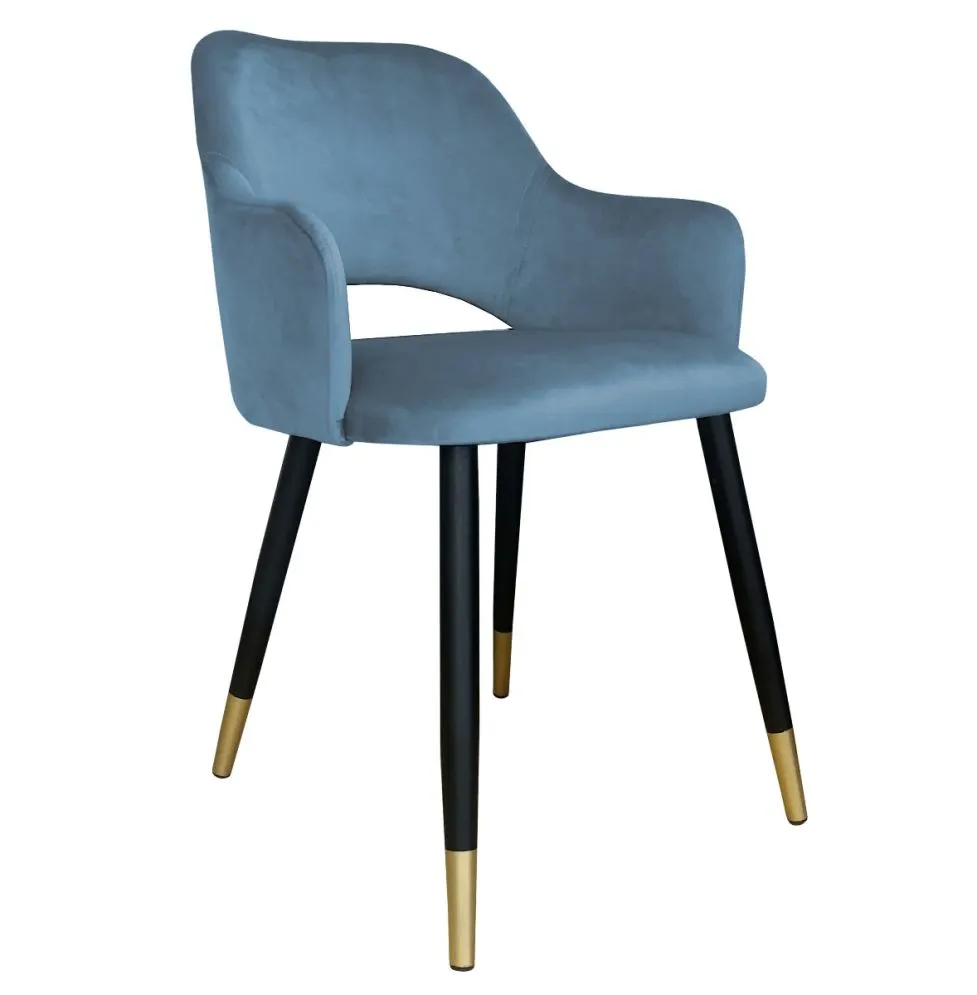 Krzesło NAPO BL VELVET GOLD szare na metalowych nogach | MIRAT.