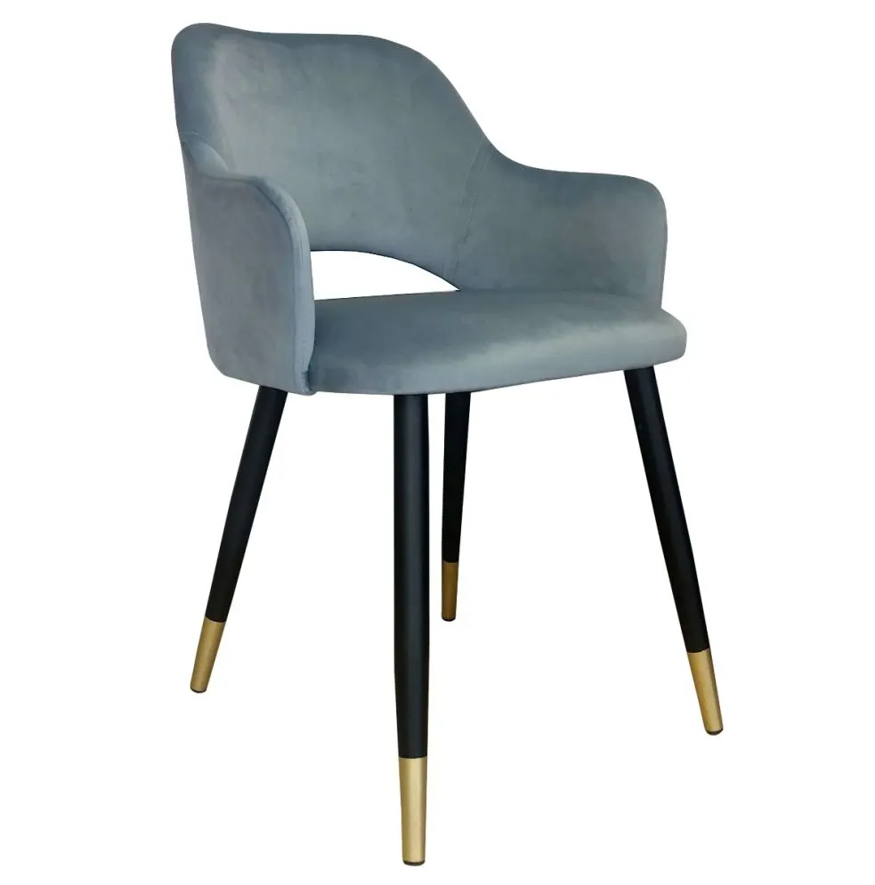 Krzesło NAPO VELVET GOLD szare w stylu glamour | MIRAT. styl GLAMOUR