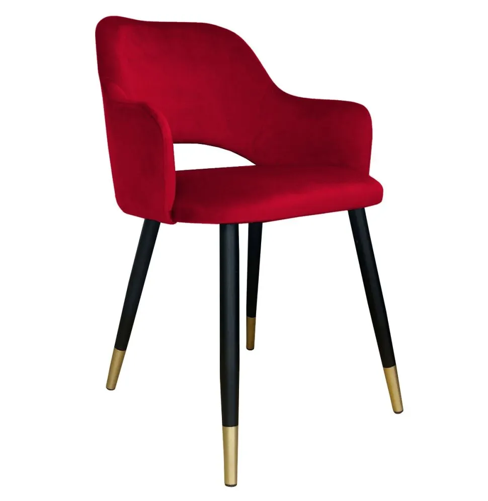 Krzesło NAPO VELVET GOLD bordowe nowoczesne | MIRAT. styl GLAMOUR