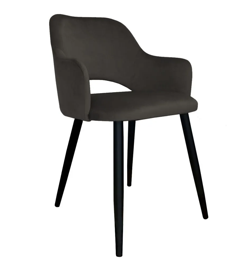 Krzesło NAPO VELVET brązowe na metalowych nogach | MIRAT.