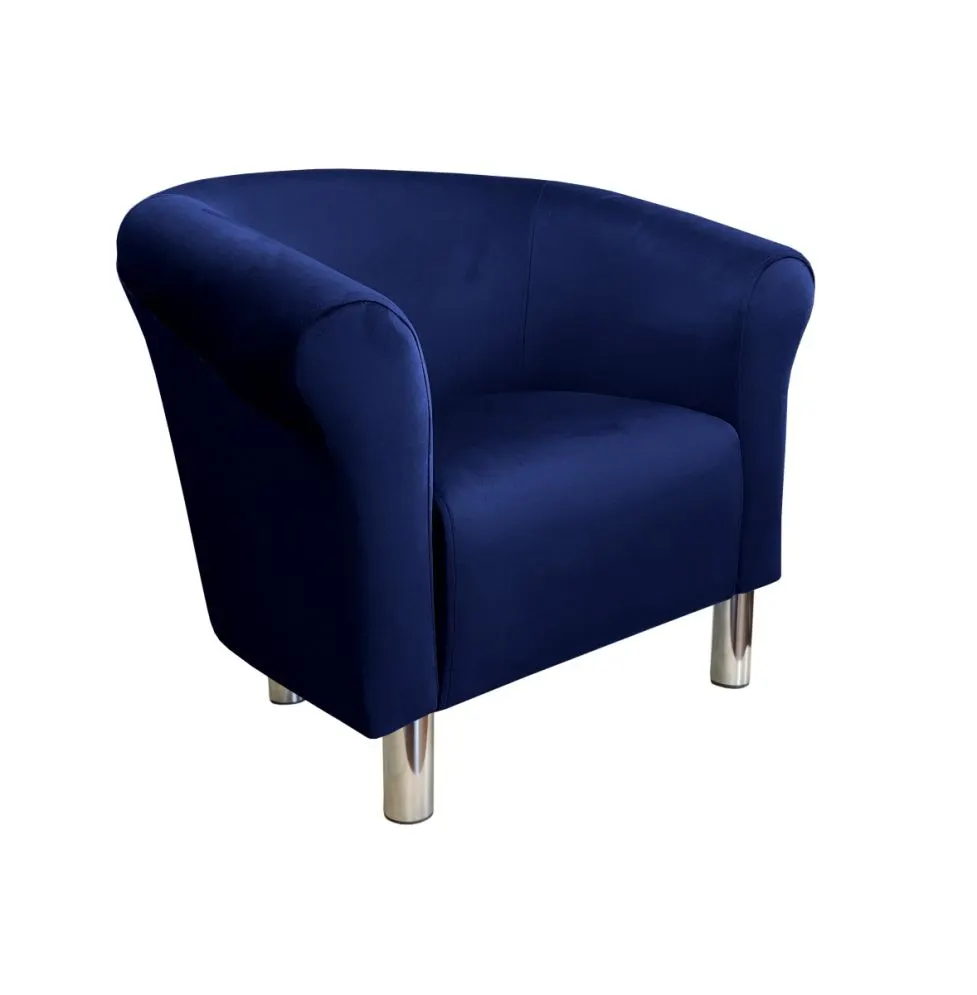 Fotel DRAWA 1 BL VELVET granatowy tapicerowany aksamitem | MIRAT. w stylu GLAMOUR kolekcja