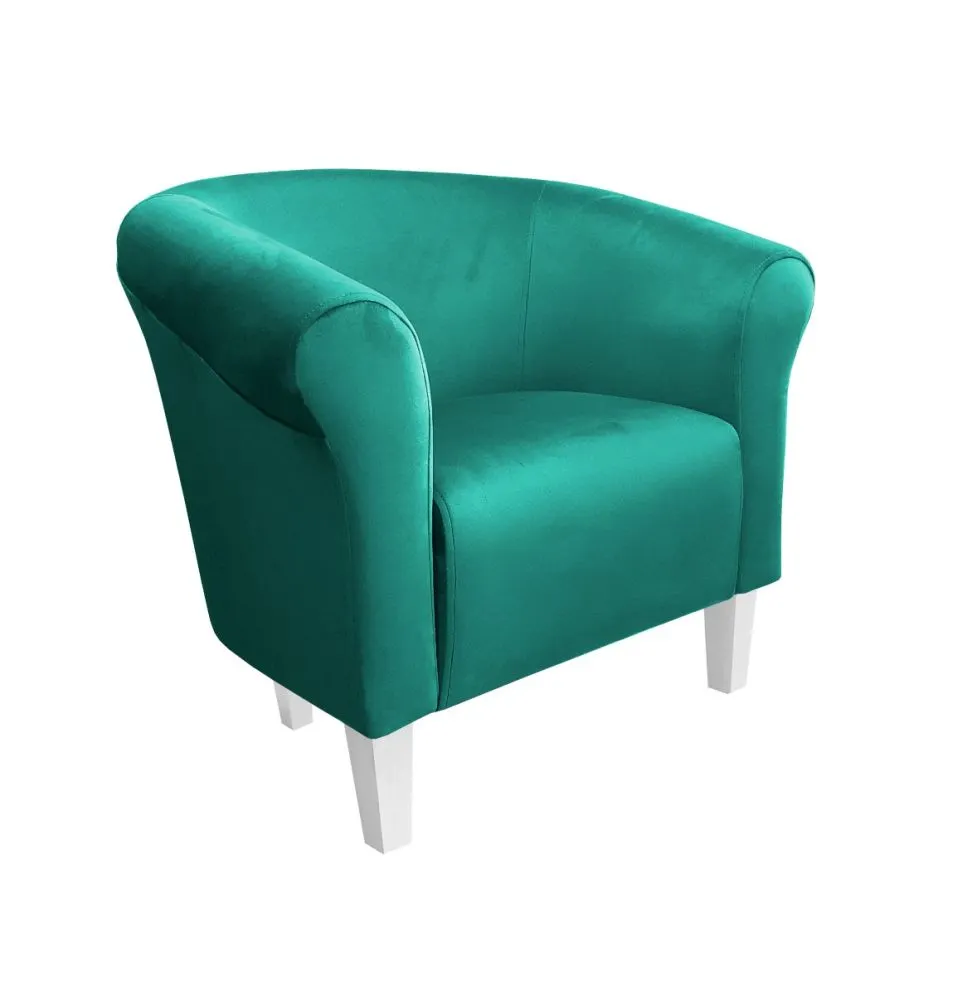 Fotel DRAWA 1 BL VELVET morski nowoczesny wypoczynkowy | MIRAT. w stylu GLAMOUR kolekcja