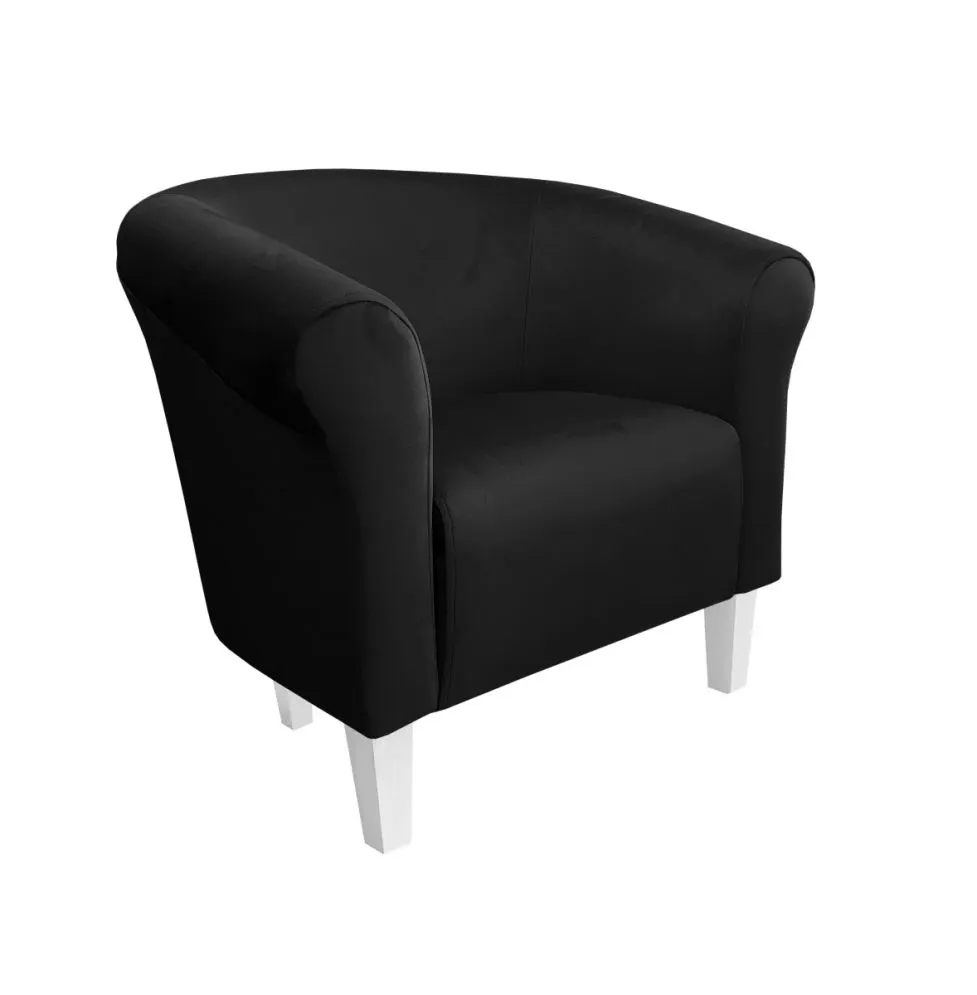 Fotel DRAWA 1 BL VELVET czarny wypoczynkowy | MIRAT. w stylu GLAMOUR kolekcja