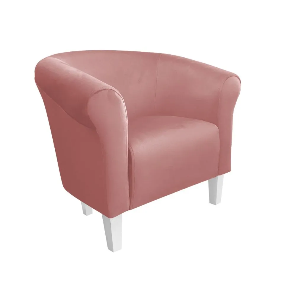 Fotel DRAWA 1 BL VELVET różowy nowoczesny do salonu | MIRAT. w stylu GLAMOUR kolekcja