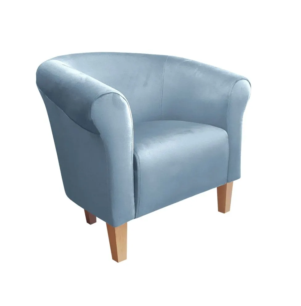 Fotel DRAWA 1 BL VELVET szary wypoczynkowy | MIRAT. w stylu GLAMOUR kolekcja