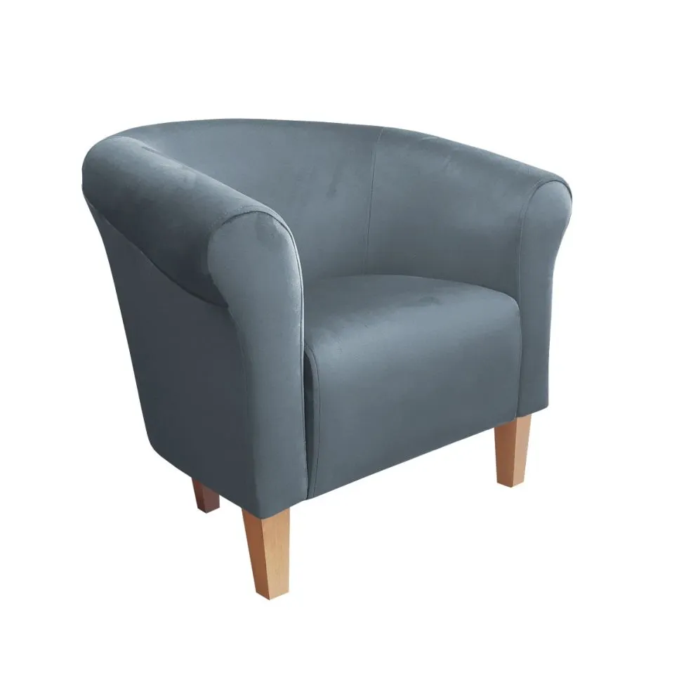 Fotel DRAWA 1 BL VELVET ciemno szary do salonu | MIRAT. w stylu GLAMOUR kolekcja