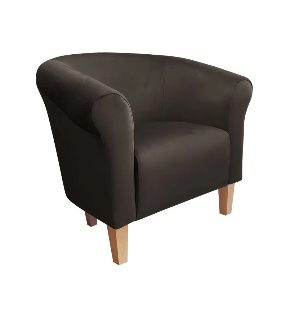 Fotel DRAWA 1 BL VELVET brązowy wypoczynkowy | MIRAT. w stylu GLAMOUR kolekcja