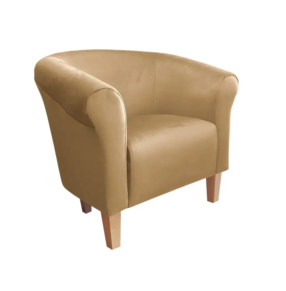 Fotel DRAWA 1 BL VELVET beżowy tapicerowany | MIRAT. w stylu GLAMOUR kolekcja