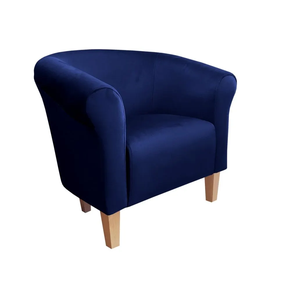 Fotel DRAWA 1 BL VELVET granatowy tapicerowany aksamitem | MIRAT. w stylu GLAMOUR kolekcja