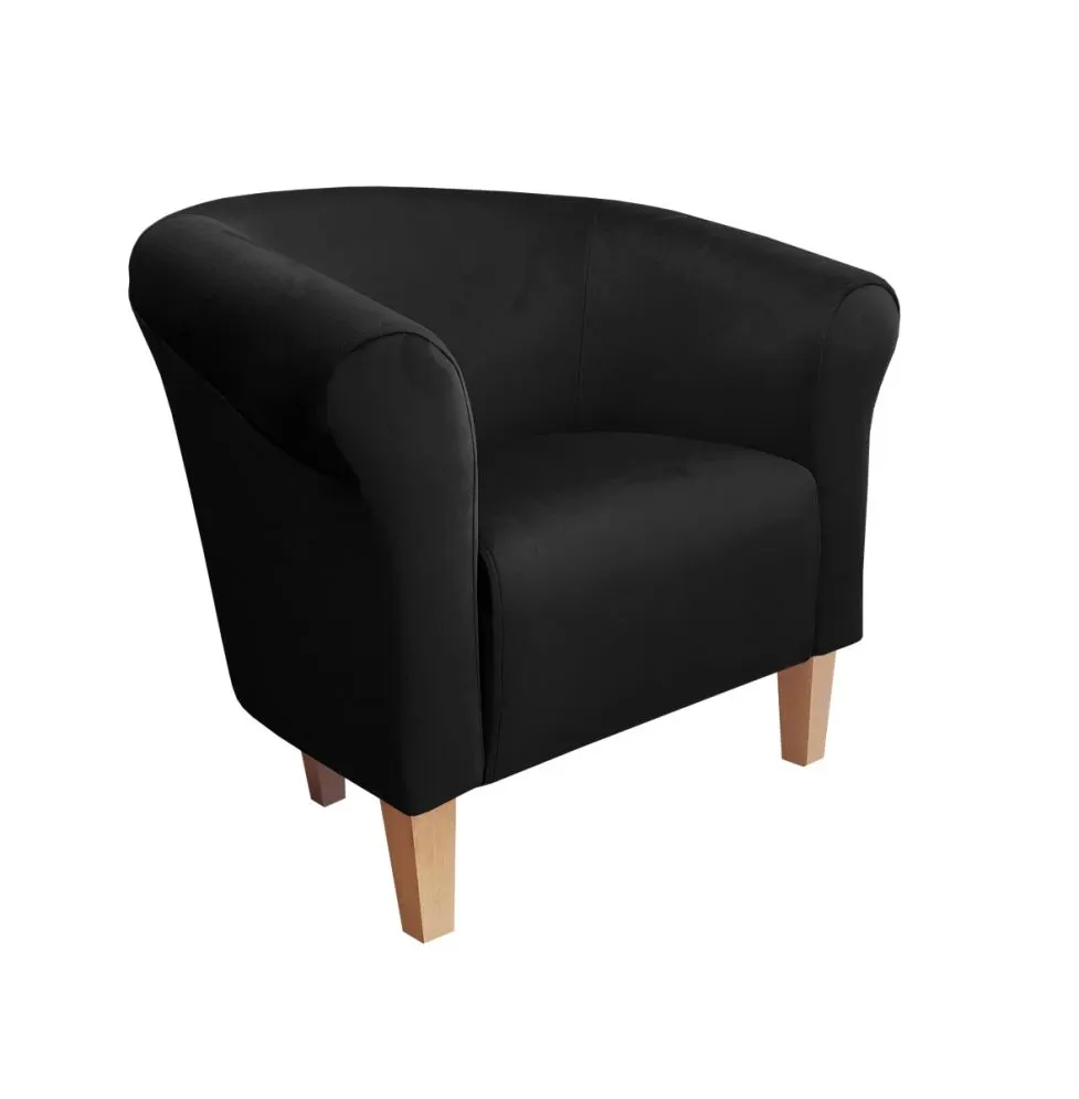Fotel DRAWA 1 BL VELVET czarny wypoczynkowy | MIRAT. w stylu GLAMOUR kolekcja