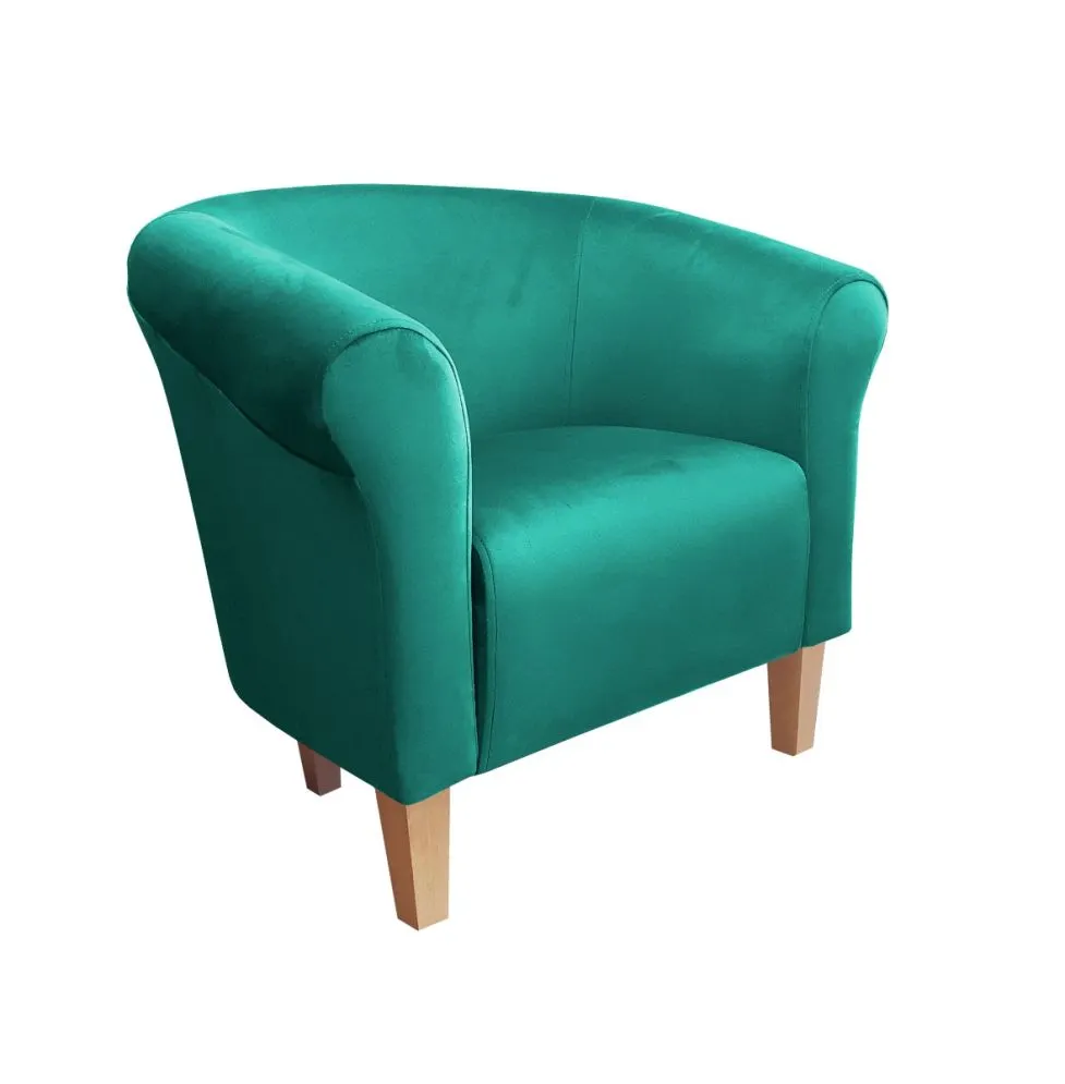 Fotel DRAWA 1 BL VELVET morski nowoczesny wypoczynkowy | MIRAT. w stylu GLAMOUR kolekcja