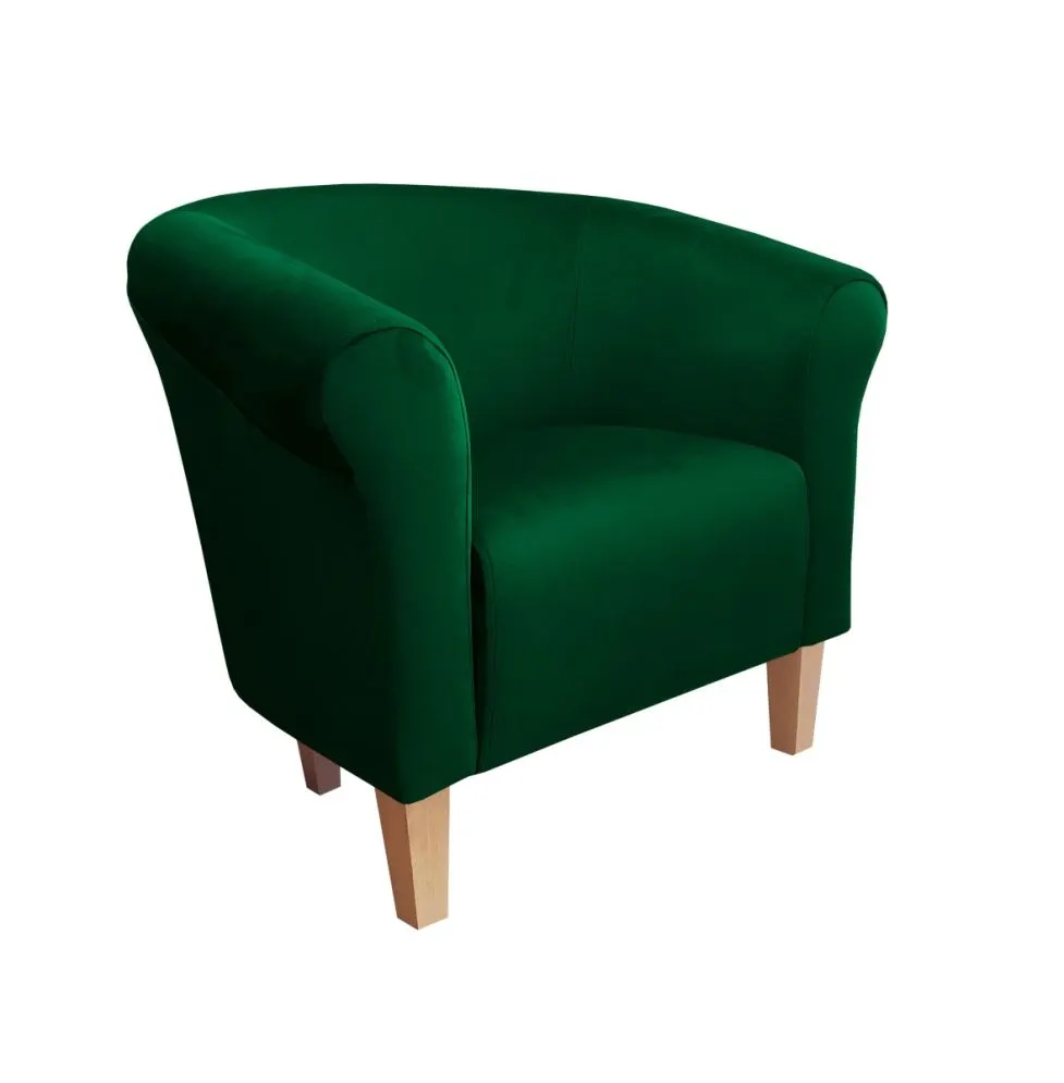 Fotel DRAWA 1 BL VELVET zielony wypoczynkowy | MIRAT. w stylu GLAMOUR kolekcja
